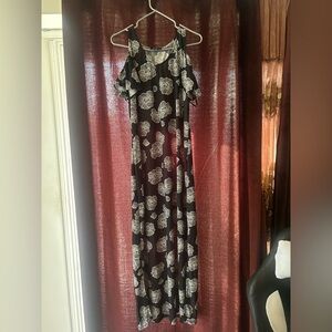 Elegant Black and White Floral Sundress